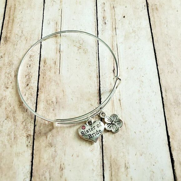 Sister of the Bride Bracelet, Wedding Party Jewelry - Picture 4 of 12